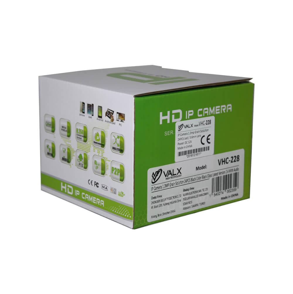 Valx VHC-228 3.6mm 1.3Mp Dome Sesli Ip Güvenlik Kamerası-1
