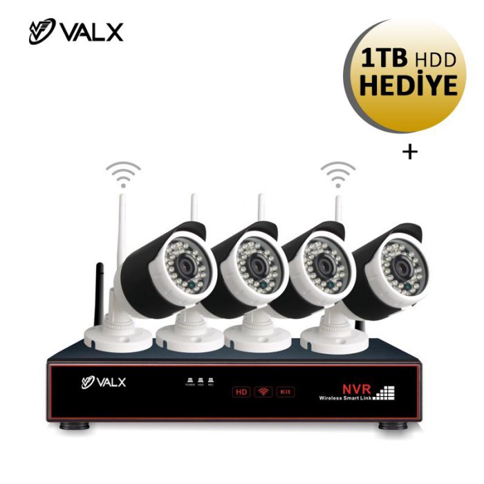 Valx VHC-3010 3.6mm 1.0mp 1080P İP Wi-Fi NVR Set