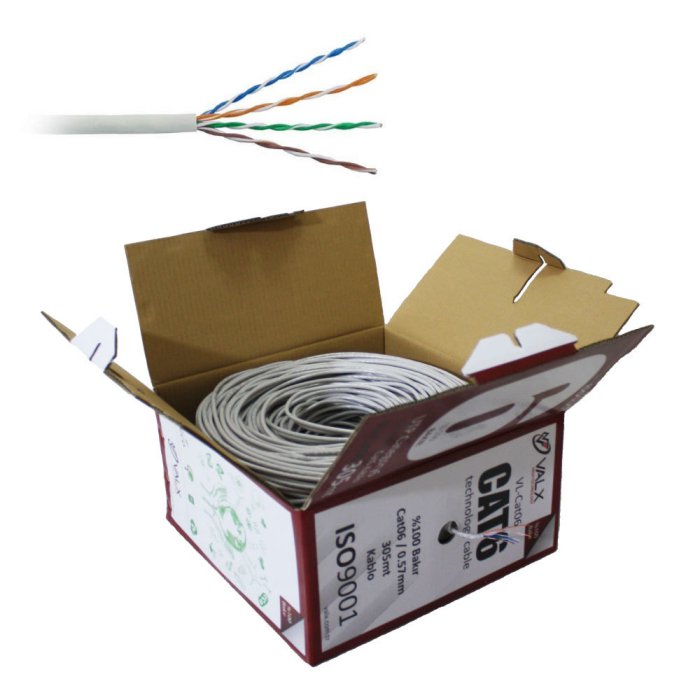 Valx VL-CAT06 305m Cat6 0,57mm 100-100 Bakır Kablo-3